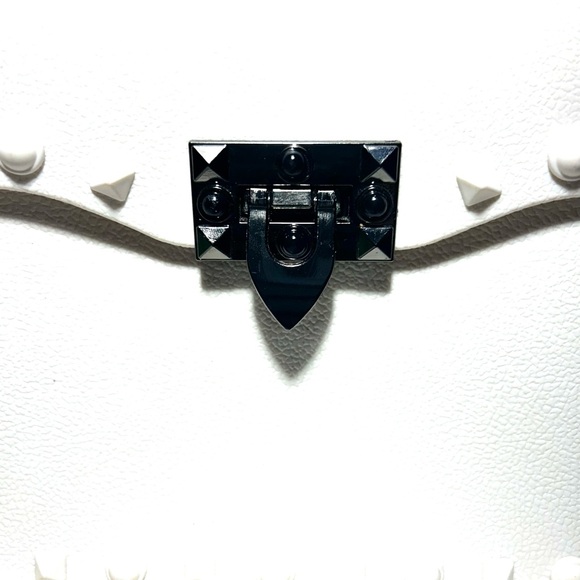 White Studded Jelly Rubber Purse bag detach shoulder strap adjustable Crossbody - Picture 4 of 8